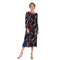 Elegant Women Vintage Style Geometry Print Defined Waist Casual Dress