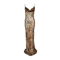 Fashion lady Annual Party Sexy Low-cut Design Leopard Print Long Length Slip Dress