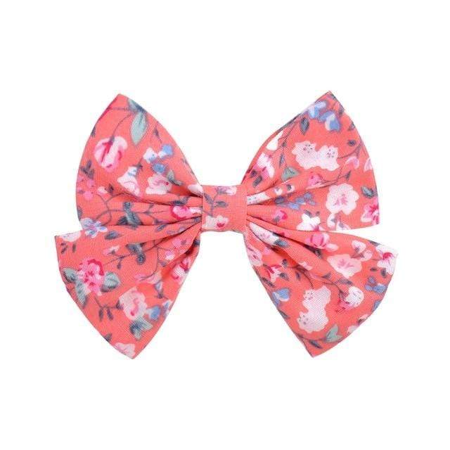 2019 Lovely Baby Girls Print Flower Bohemian Style Bow BB Hair Clips Headwear Children Cute Cotton Hairpins Hair Accessories AExp
