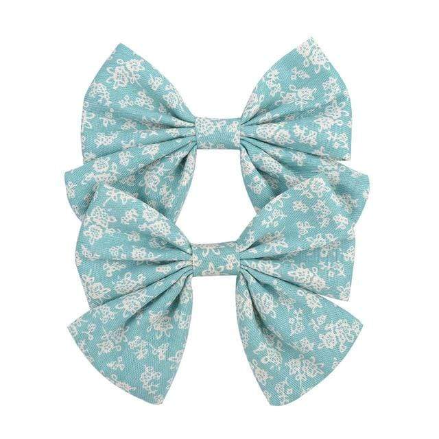 2019 Lovely Baby Girls Print Flower Bohemian Style Bow BB Hair Clips Headwear Children Cute Cotton Hairpins Hair Accessories AExp