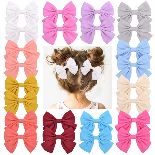2019 Lovely Baby Girls Print Flower Bohemian Style Bow BB Hair Clips Headwear Children Cute Cotton Hairpins Hair Accessories AExp