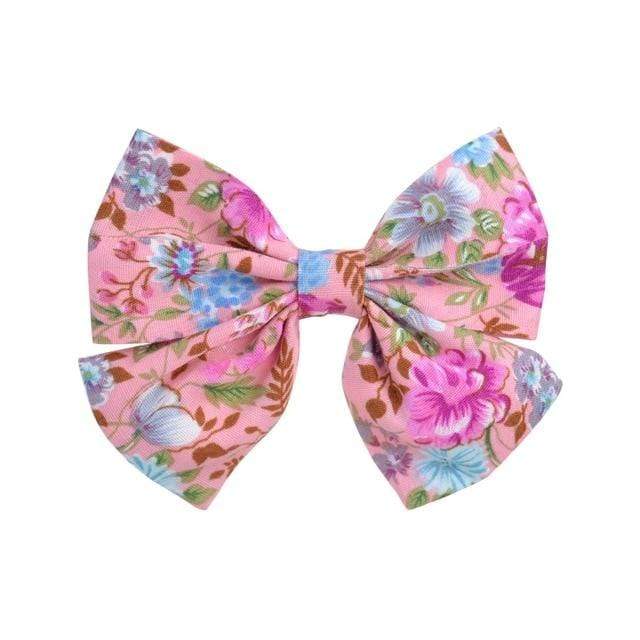 2019 Lovely Baby Girls Print Flower Bohemian Style Bow BB Hair Clips Headwear Children Cute Cotton Hairpins Hair Accessories AExp