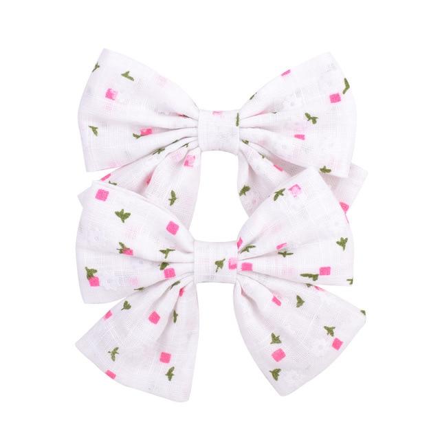 2019 Lovely Baby Girls Print Flower Bohemian Style Bow BB Hair Clips Headwear Children Cute Cotton Hairpins Hair Accessories JadeMoghul Inc. 