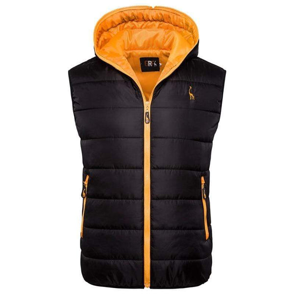 2019 New Giraffe Brand Winter Jacket Men Hoodied Vest Men Zipper Mens Jacket Sleeveless Casual Winter Waistcoat Men AExp