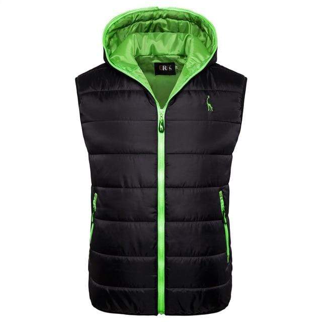 2019 New Giraffe Brand Winter Jacket Men Hoodied Vest Men Zipper Mens Jacket Sleeveless Casual Winter Waistcoat Men AExp