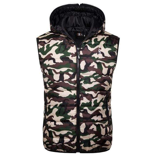 2019 New Giraffe Brand Winter Jacket Men Hoodied Vest Men Zipper Mens Jacket Sleeveless Casual Winter Waistcoat Men AExp