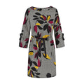 Women Casual Floral Print Long Sleeves Loose Dress