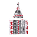 2 Pcs Set Newborn Elk Printed Swaddle Blanket And Hat