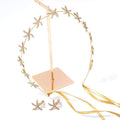 Women Golden Color Simple Design Starfish Pattern Ribbon Hairband