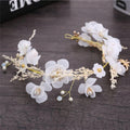 Women Romantic Flower Pattern White Color Wedding Tiara