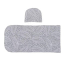 2 Pcs Set Infant Muslin Leaf Printed Sleep Bag Swaddle Wrap With Hat
