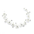 Women Handmade Imitation Pearl Rhinestone Pattern Wedding Shiny Hair Accessory