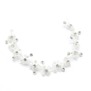 Women Handmade Imitation Pearl Rhinestone Pattern Wedding Shiny Hair Accessory