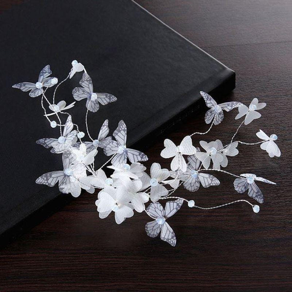 White Color Fashion Butterflies Design Women Romantic Wedding Hair Accessory