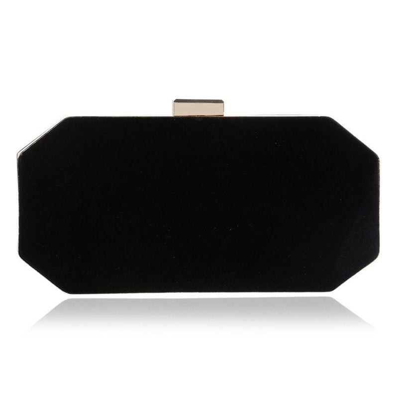 Women Unique Geometric Shape Solid Color Velvet Fabric Evening Bag