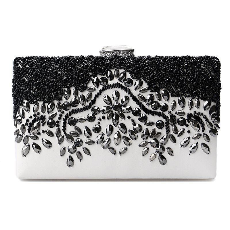 Women Luxury Crystal Beads Embroidered Top Grade Party Bag
