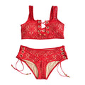 New Design Women Unique Lace Patchwork 2-pieces Swimsuit