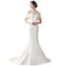 Women Simple Solid Color Off-shoulder Ruffles Design Fishtail Wedding Dress