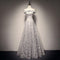 Elegant Women Princess Off-shoulder Pattern Beaded Embroidery Floor Length Party Dress