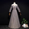 Women Princess Pattern Vintage Style Off-shoulder Floor Length Party Dress