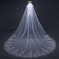 New Bridal 3m large Size White Lace Wedding Mesh Veil