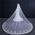 3m Large Size Women Exquisite Lace Flower Design Sweep Length Train Bridal Veil
