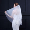 Elegant Women Simple Double Layers Design Medium Length Wedding Veil