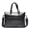 Businessmen Fashion Solid Color Square Shape PU Leather Briefcase