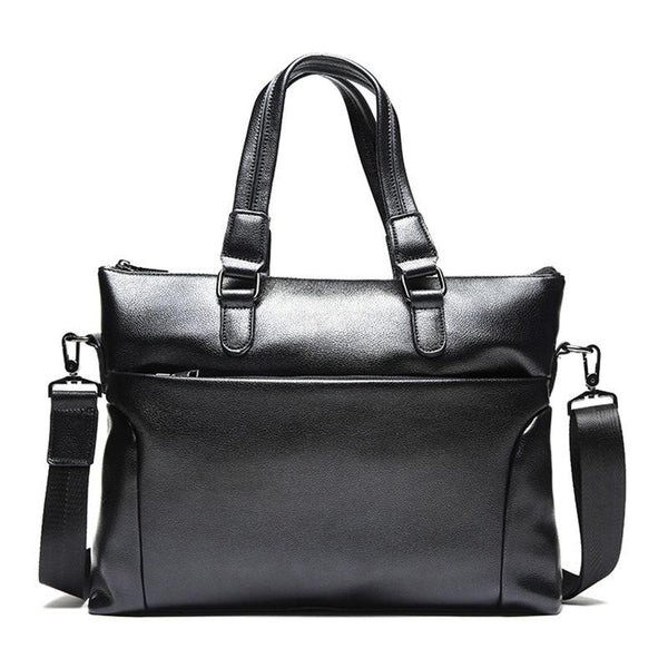 Businessmen Fashion Solid Color Square Shape PU Leather Briefcase