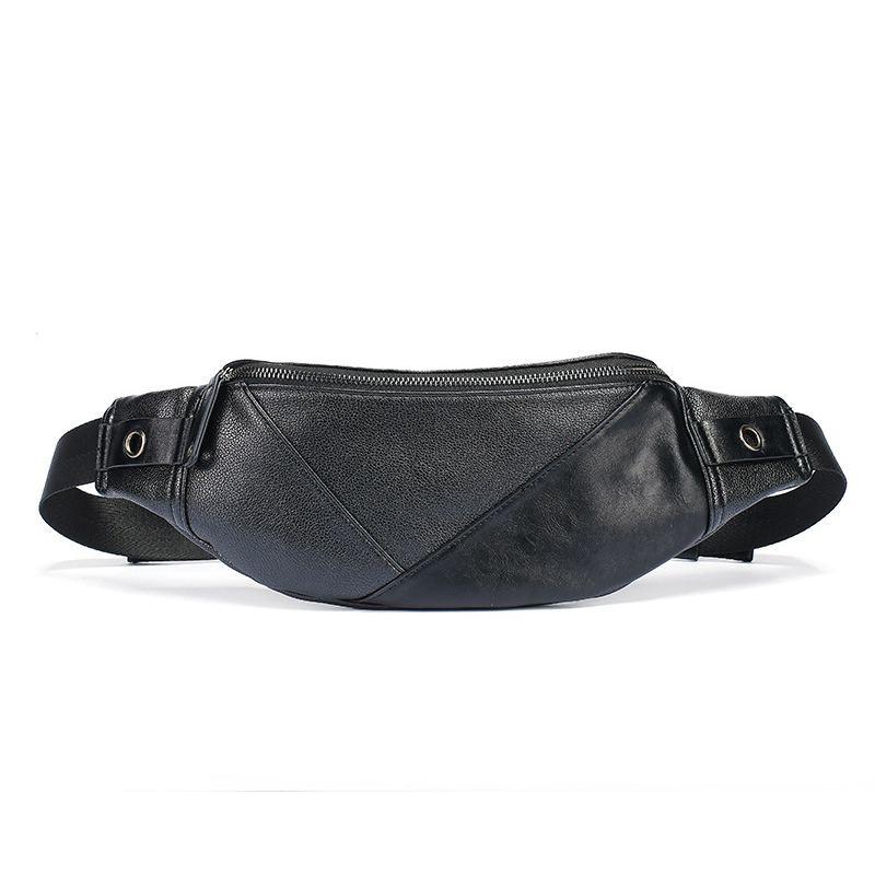 Men Casual Style Fashion Geometric Pattern PU Waistpack