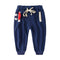 Boys Cute Expression Pattern Cotton Lace-up Waist Pants