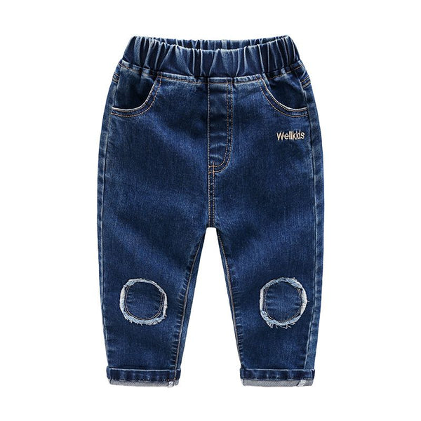 High Quality Casual Boys Cotton Applique Denim Jeans