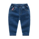 Boys Casual Soft Solid Color Elastic Waist Denim Jeans