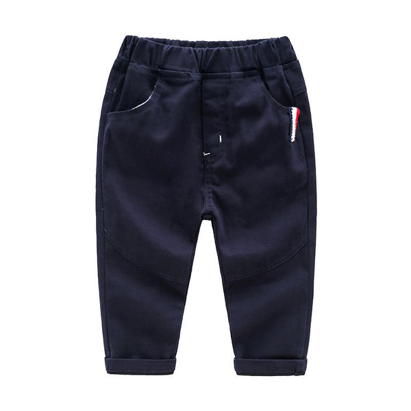 Boys Casual Cotton Elastic Waist Pants