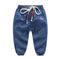 Boys Cotton Blue Lace Up Design Pants