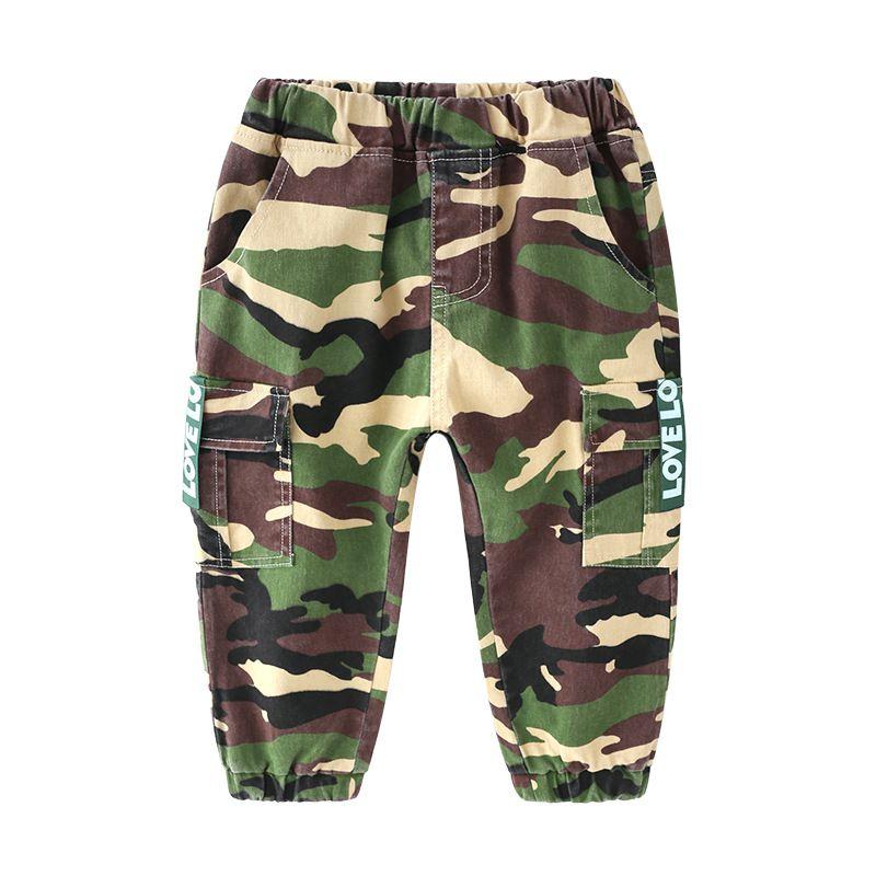 Fashionable Boys Cotton Camouflage Printed Pocket Pants