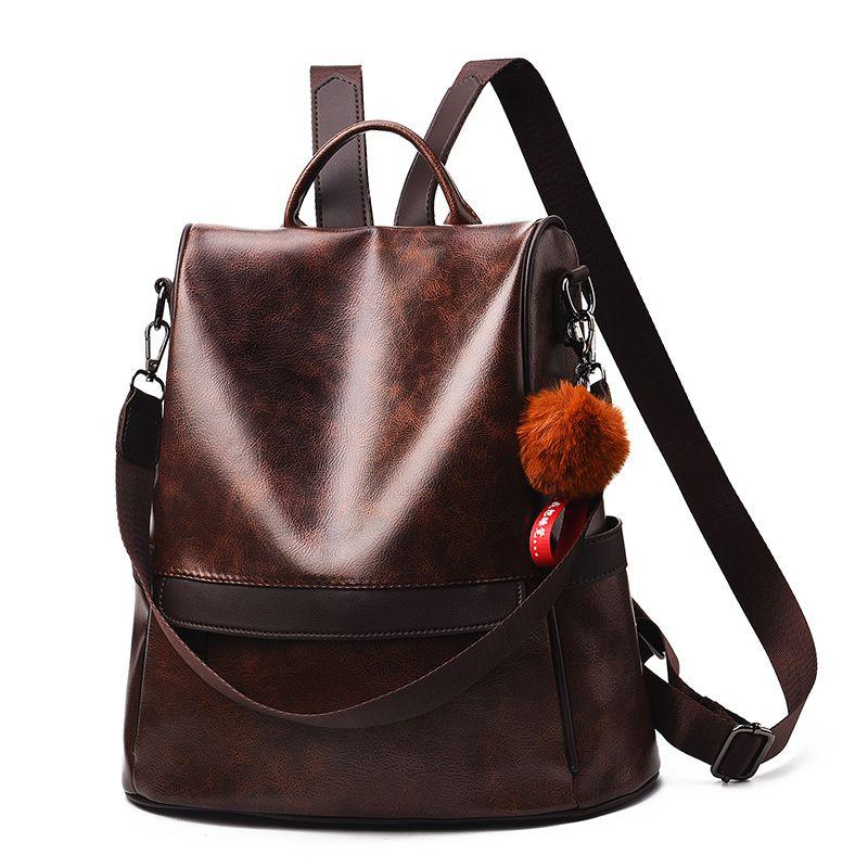 Fashion Women Solid Color PU Leather Geometric Shape Backpack