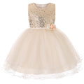 Girls Solid Color Shiny Sequins Printed Tutu Party Dress