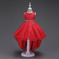 Elegant Girls Sleeveless Belt Design Performance Mullet Dress