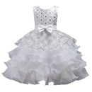 Girls Sleeveless Bowknot Design Multilayer Dress