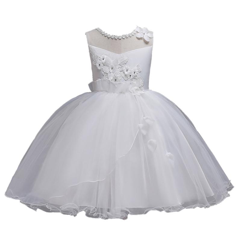 Girls Simple Style Flower Pattern Lace Tutu Dress