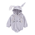 Infants Cute Bunny Pattern Long Sleeves Warm Plush Hooded Bodysuit