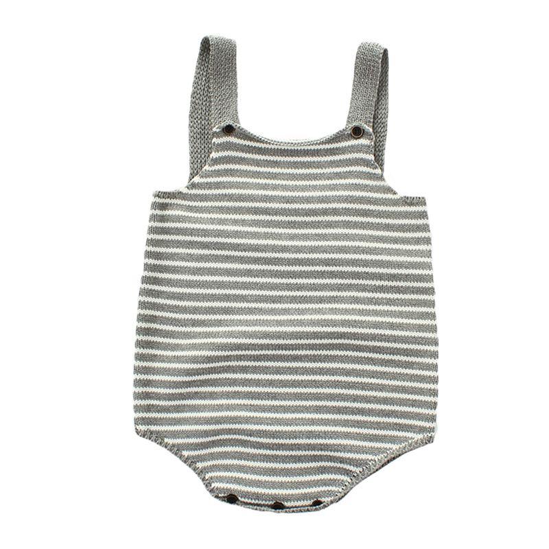 Casual Infant Baby Cotton Stripes Printed Knitted Jumpsuit