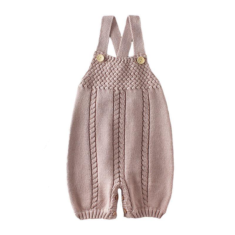 Baby Simple Sleeveless Thread Printed Knitted Romper