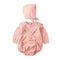 2Pcs Cute Baby Girls Lace Design Long Sleeves Bodysuit And Hat