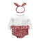 2Pcs Set Newborn Girls Cotton Patchwork Bodysuit And Headband