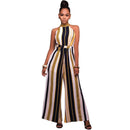 Women Elegant Stripes Pattern Sexy Sleeveless Casual jumpsuits