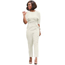 Fashion Dolman Sleeves Women Solid Color Backless Jumpsuits