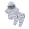 2 Pcs Boys Casual Solid Color Short Sleeves Hoodies And Pants