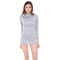 Women Fashion Solid Color Heap Collar Design Long Sleeves Mini Dress